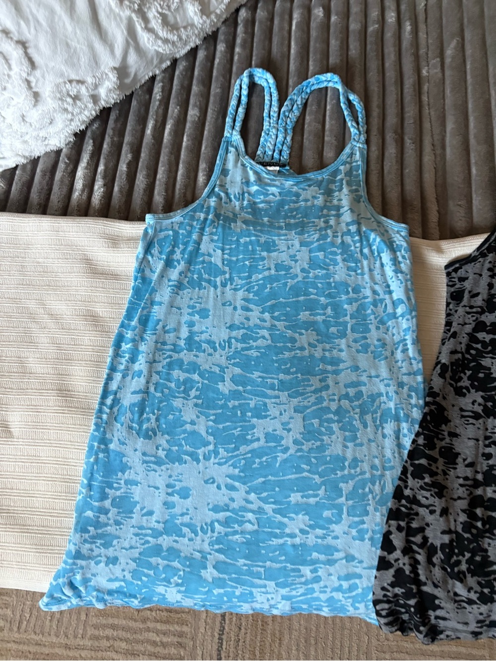 Venus Four Burnout Racerback Tank Swim Cover Up Dress  - Blue, Black, Pink - Picture 5 of 9